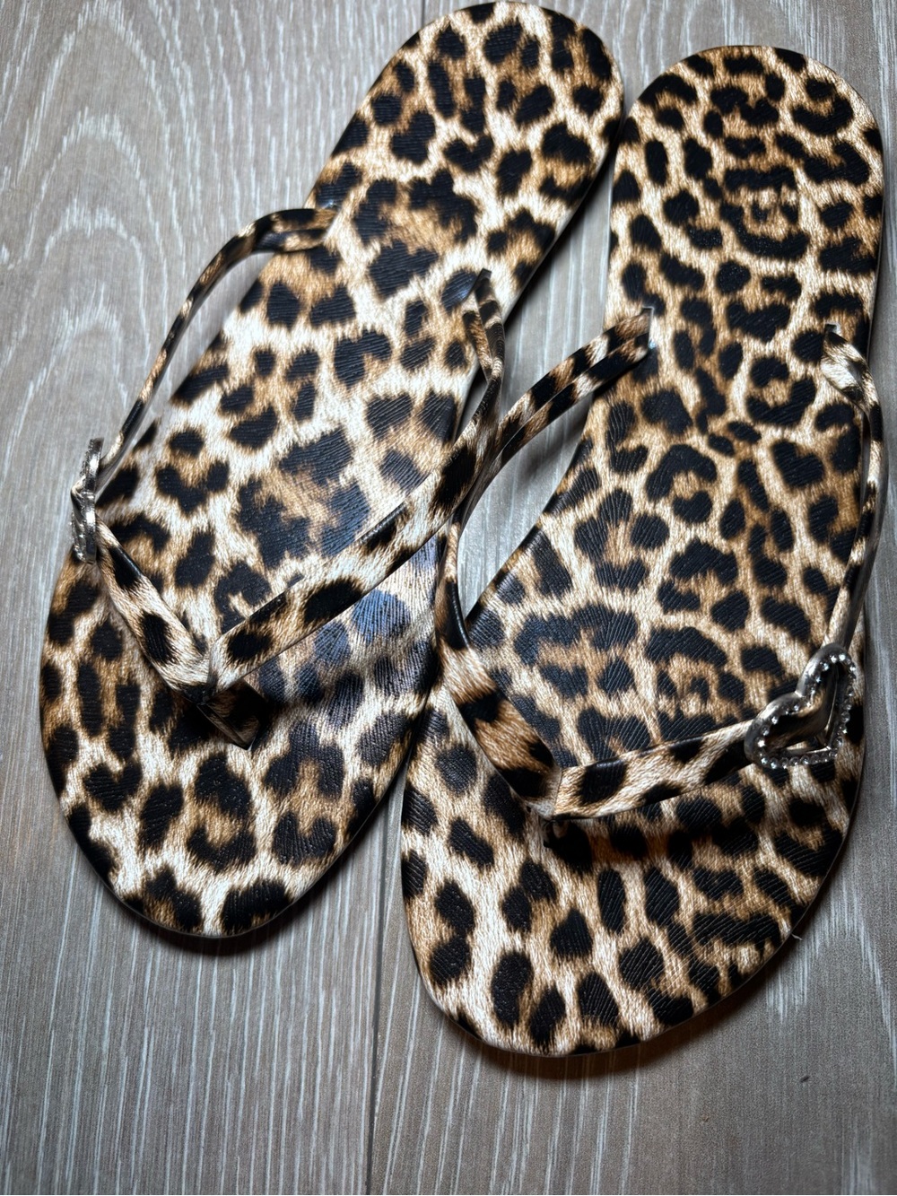 Leopard Print Flip Flops